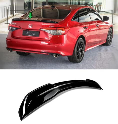 Snapklik.com : 2022-2026 Gloss Black SI Type Rear Trunk Spoiler Wing For Honda Civic Sedan LX EX ...