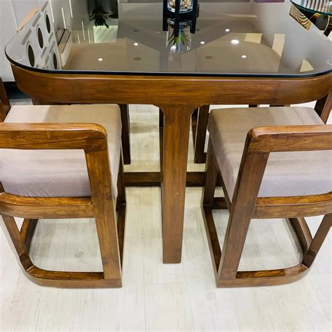 Compact Dining Table Set With 4 Chairs, Space-saving With Stowaway Cha ...