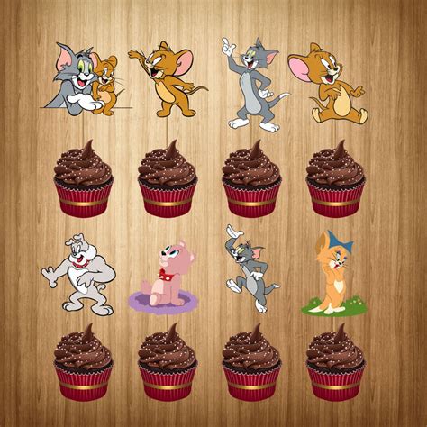Tom & Jerry Theme Characters Cup Cake Topper | Party Supplies India
