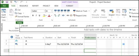 Image result for MS Project 2013 Adding Task StartTime