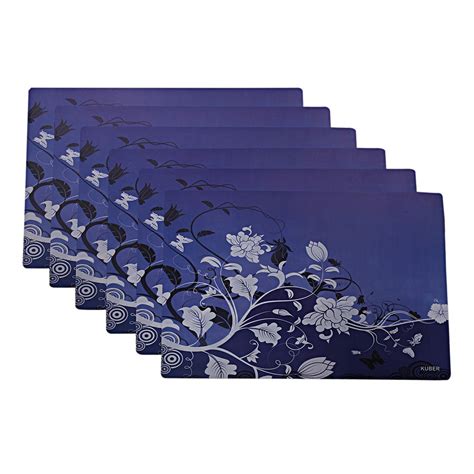 Buy Kuber Industries PVC Dining Table Placemat Set (Blue, 6 Pieces ...