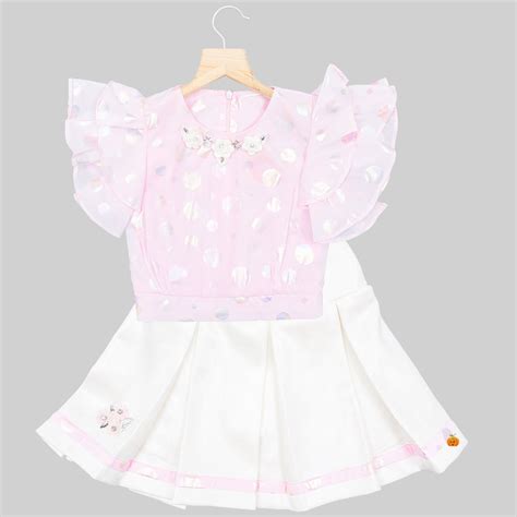 Buy Pink Polka Dots Skirt & Top for Girls – Mumkins