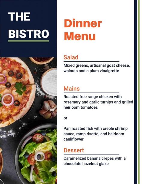 Image result for A Menu Example