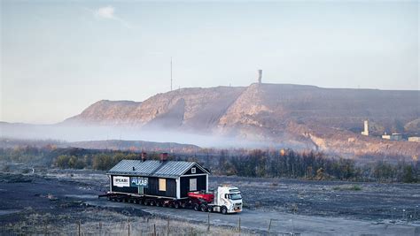 Transporting the town of Kiruna by truck
