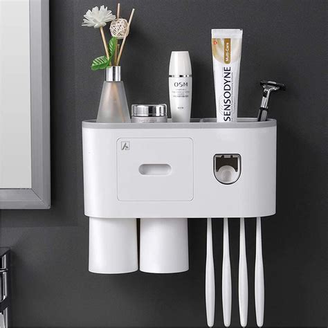 LXOICE Plastic Toothbrush Holder Wall Mounted, Toothbrush Holders For ...