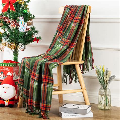 Amazon.com: ZonLi Christmas Plaid Throw Blanket, 50" x 60" Christmas ...