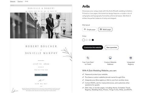Captivating wedding websites made simple with Zola templates