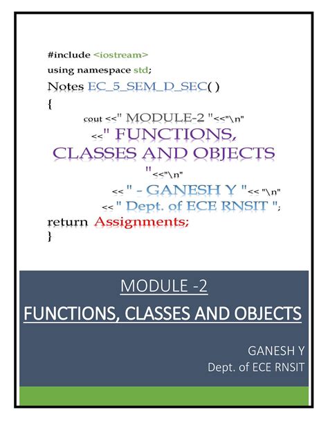 C++ Module 2 - C++ Notes - MODULE - FUNCTIONS, CLASSES AND OBJECTS ...