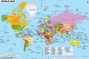 world political map HD PIXEL on LARGE PRINT 36X24 INCHES Photographic ...