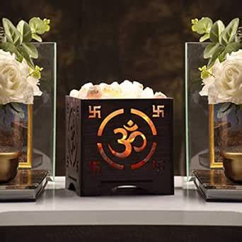 Buy Global Aroma Om Wooden Basket Himalayan Rock Salt Lamp for Positive ...