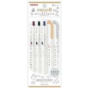 Zebra P-JJS29-R1W-C Sarasa R & Mild Gel Ballpoint Pen, White Series ...