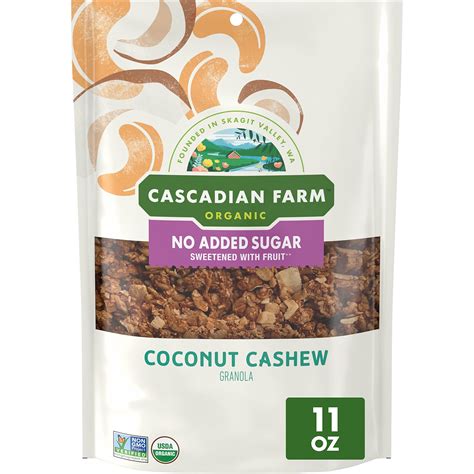 Cascadian Farm Organic Granola With No Added Sugar, Coconut Cashew ...
