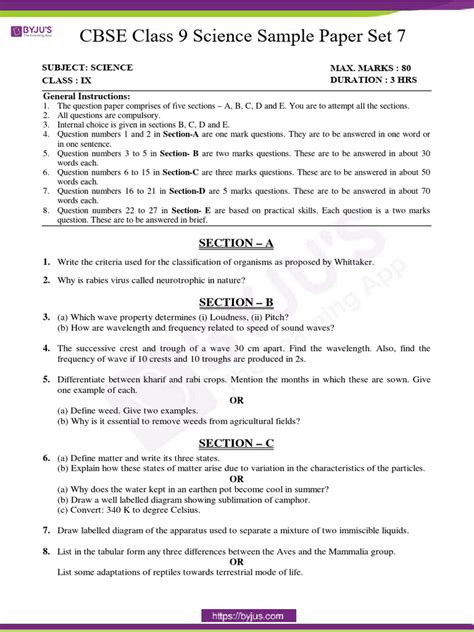 Image result for 9th Class Science Question Paper