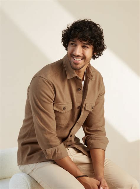Buy Old Copper Overshirt | Casual Beige Solid Overshirts for Men Online ...