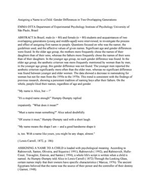 Fillable Online ip usp Assigning a Name to a Child Gender Differences ...