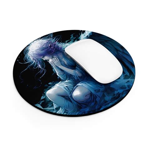 Fallen Angel Circular 8 Mouse Pad Angel Mouse Pad - Etsy