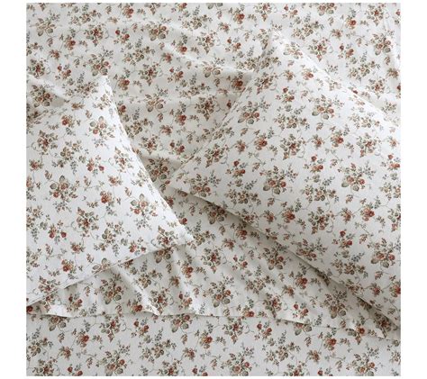 Laura Ashley Le Fleur Twin Flannel Sheet Set - QVC.com