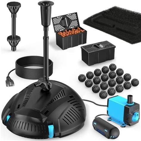 POPOSOAP Pond Filter with Pump Fountain Kits Built-in UV Clarifier ...