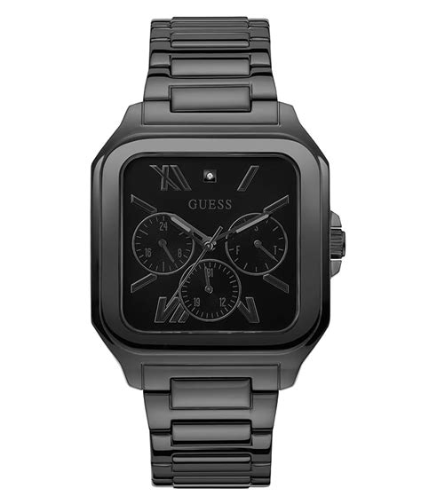 Buy GUESS Men Black Square Stainless Steel Dial Analog Watch- GW0631G2 ...