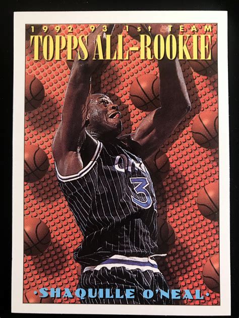 Shaquille O'Neal 1992-93 Topps All Rookie Basketball Card | Etsy