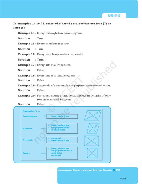NCERT Exemplar Class 8 Maths Chapter 5 Understanding Quadrilaterals and ...