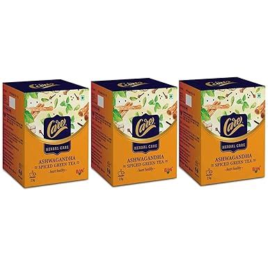 CARE Ashwagandha Immunity Booster Spiced Herbal Green Tea, 30 Bags (3 ...