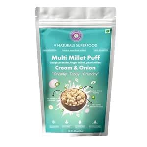 Vajrasattva Naturals Multi Millet Puff (Cream And Onion Sorghum/Finger ...