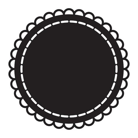 Simple black and white monochrome geometric circle frame shape element ...
