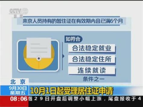 北京10月1日起受理居住证申请_ 视频中国