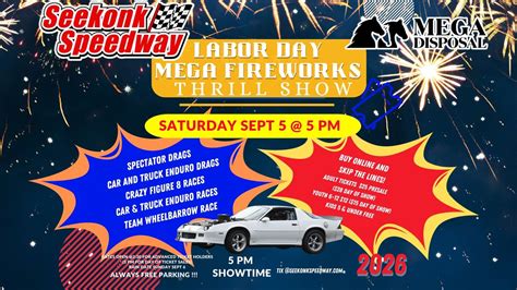 2026 MEGA Labor Day Thrill Show and Fireworks, Seekonk Speedway ...