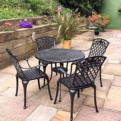 Buy Lazy Susan Mia 88cm Round table, 4 Seater Sand-cast Aluminium ...