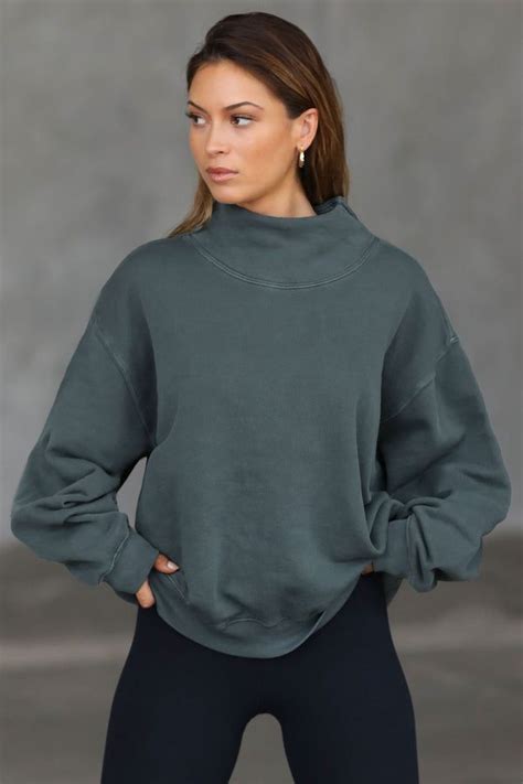 Turtleneck Sweatshirt - Evergreen French Terry - JOAH BROWN ...