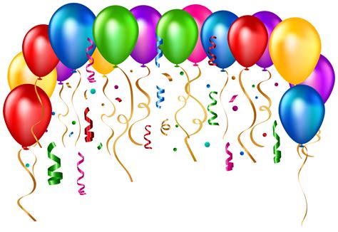 Birthday Party Balloons Transparent PNG Clip Art Image