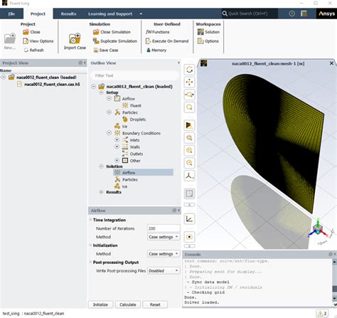 2.5. Fluent Icing Graphical User Interface Layout