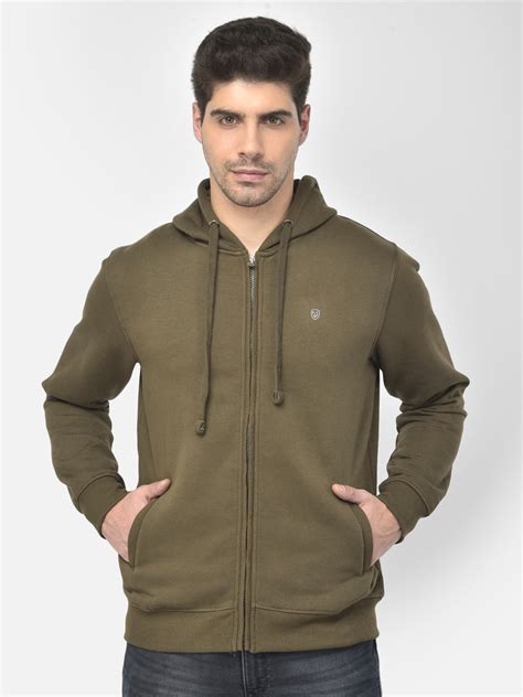 Buy Richlook Men Olive Green Hooded Sweatshirt - Sweatshirts for Men ...