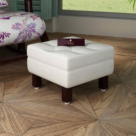 Buy Reposa Wooden Cushioned Footrest Stool Online at woodentwist ...