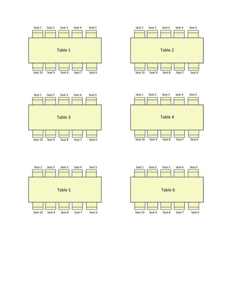 Image result for Rectangular Table Seating Charts