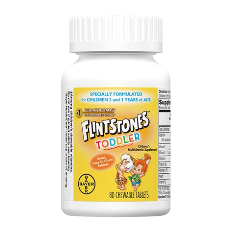 Flintstones Multivitamin Supplement Chewable Tablets Tastismooth 80 Ta ...