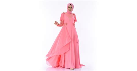 Çiçek Broşlu Abiye Elbise 7024-04 Mercan | Sefamerve