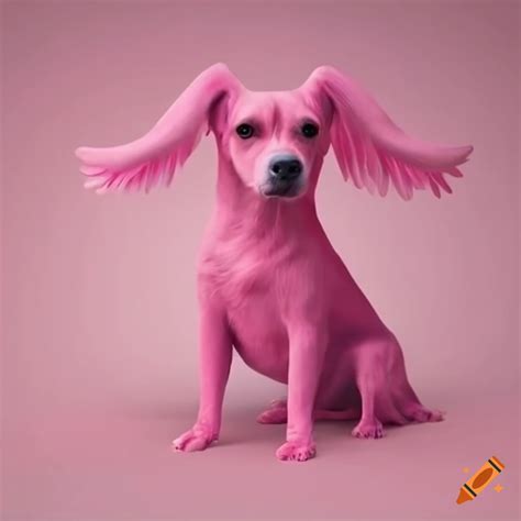 Pink dog with wings on Craiyon