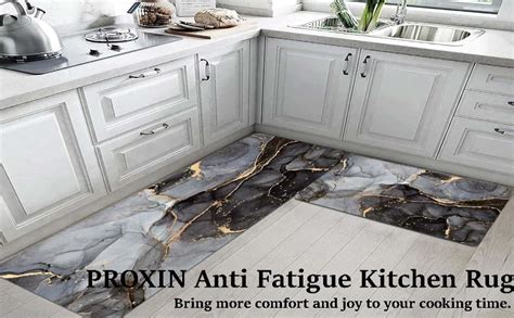 proxin 2 Pcs Kitchen Mats, Waterproof Memory Foam Kitchen Rugs ...