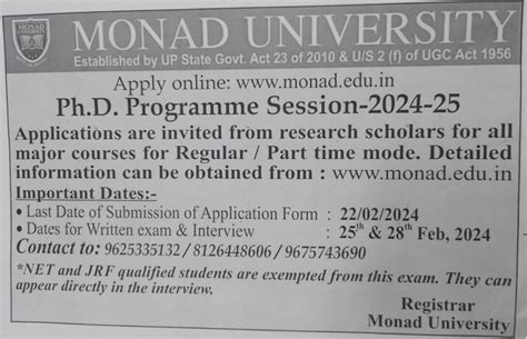 Ph.D Programme | Monad University