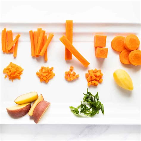 Different Types of Vegetable Cuts 的图像结果