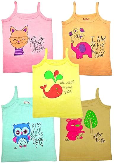 Buy HAP Girl's Cotton Camisole (Pack of 5) at Amazon.in
