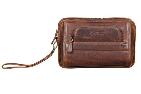 Zander Hand Pouch – Leather Hand Pouch, Card Holder with Coin Pocket ...