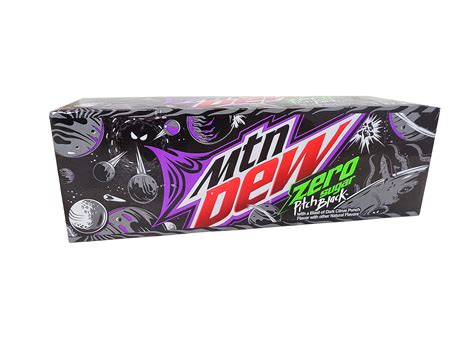FRESH 12 Pk Mountain Dew Pitch Black Zero Sugar - Soda Emporium