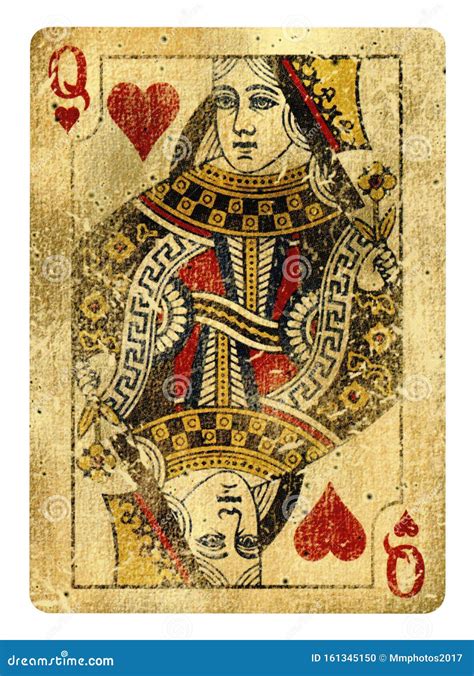 Vintage Queen Of Hearts Card Vintage Queen Of Hearts Wall Art