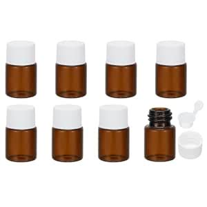 PATIKIL 5ml Essential Oil Bottles, 8 Pack Amber Glass Bottles with ...