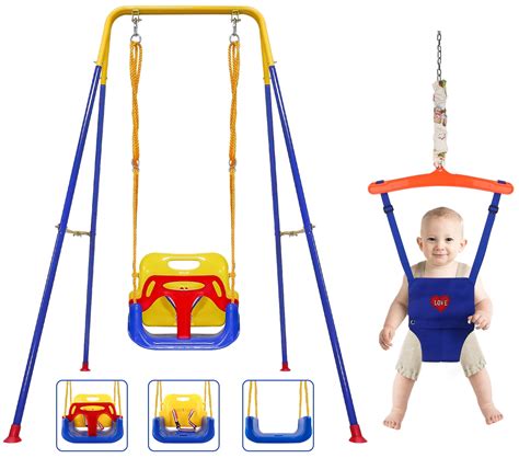 Buy Everest 4-in-1 Toddler Swing Set and Baby Jumper for Active Babies ...