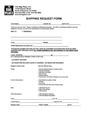 Image result for Shipping Request Form ROR2